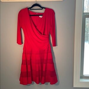 Bold Red Draped Dress